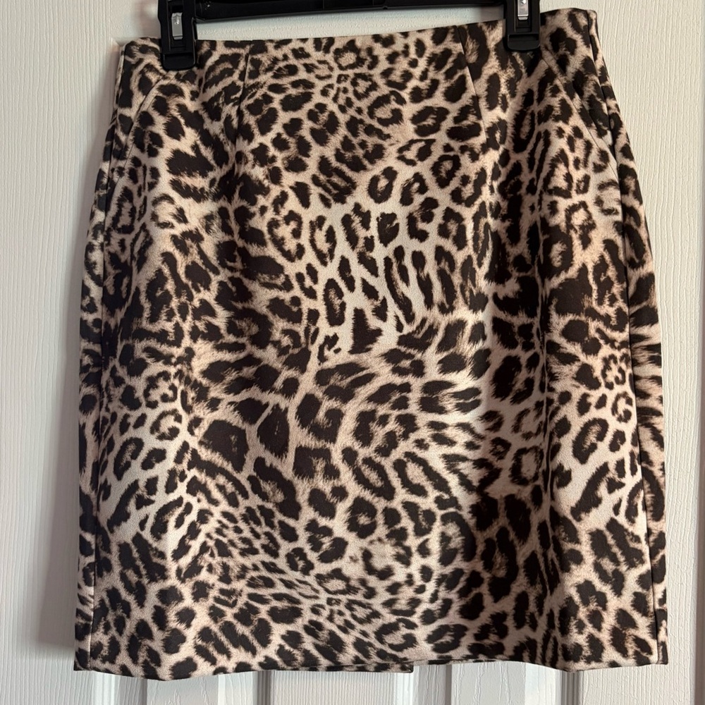 CAbi Sophia Leopard Print Pencil Skirt